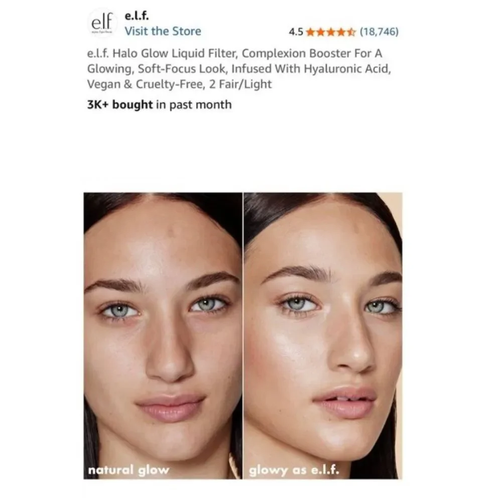 *New* Elf halo glow liquid filter glow booster in #2 Fair/light